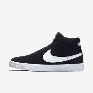 Nike SB Zoom Blazer Mid Ženske Skate Čevlji Črna / Bela | NK584VMB