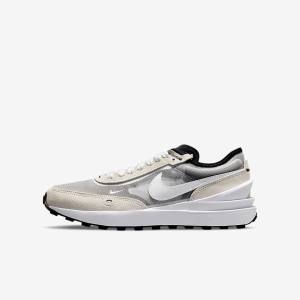 Nike Waffle One Older Otroci Pohodni Čevlji Bela / Črna / Oranžna | NK412YSH