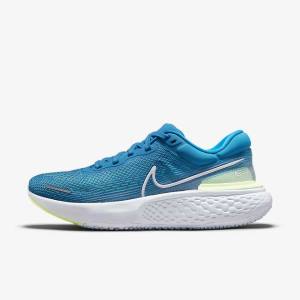 Nike ZoomX Invincible Run Flyknit Road Moški Tekaški Čevlji Modra / Svetloba Zelena / Siva / Bela | NK132SHV